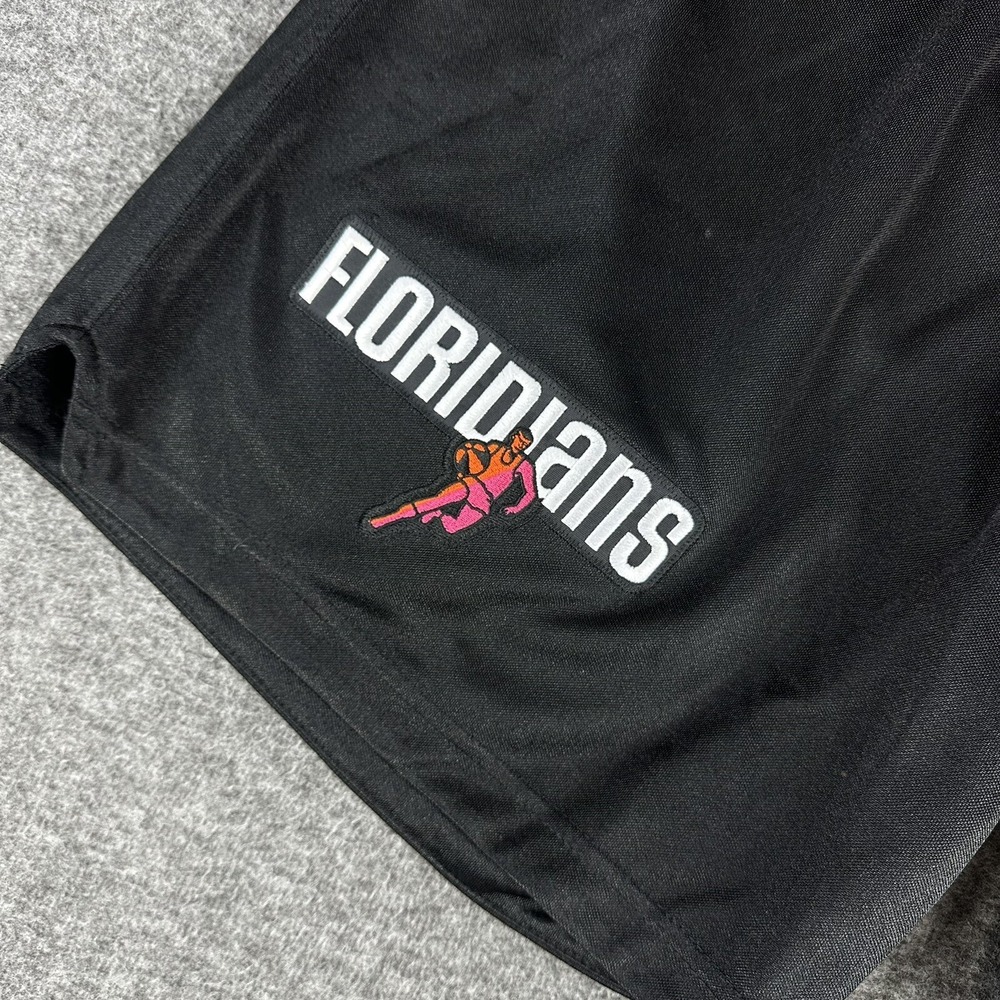 Mitchell & Ness Miami Heat Floridians Shorts Mens XL 48 Black Shiny 2005-06 - Picture 2 of 11
